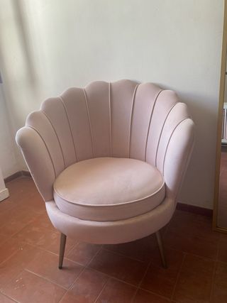 SILLON ROSA TERCIOPELO