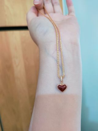 Collana AKJUDLZ cuore rosso e oro