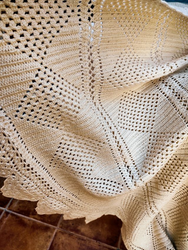 Vintage,Colcha de crochet, manual.