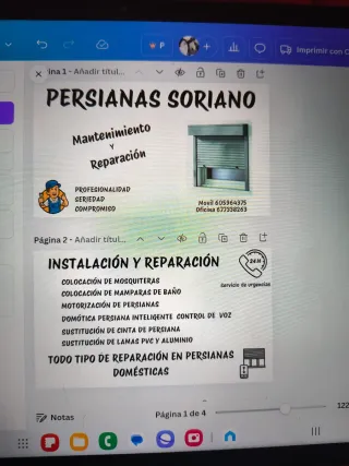 Reparación de persianas.PERSIANAS SORIANO