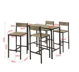 Mesa alta SoBuy con 4 sillas