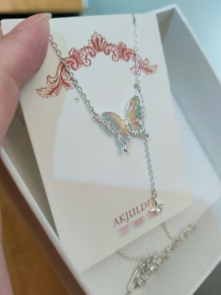 Collana farfalla colorata con strass con scatolina