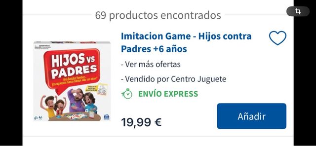Juego de mesa Hijos vs Padres nuevo