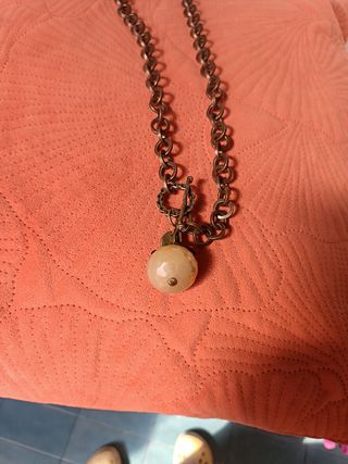 Collar cadena eslabones con colgante esfera