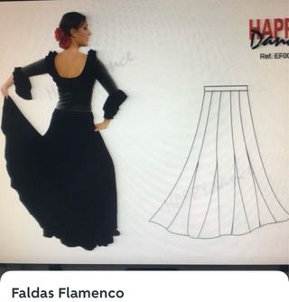 Falda Flamenco Negra .