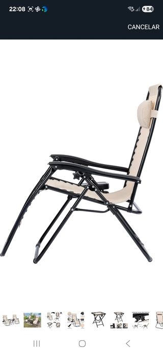 2 Sillas de Playa Plegables Beige