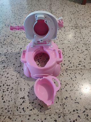 Orinal infantil rosa con diseño de oso