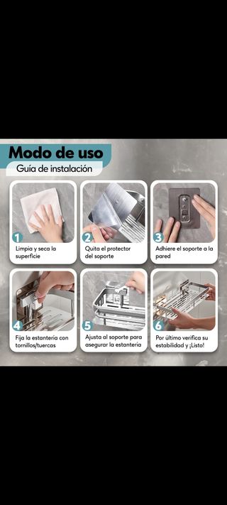 Pack de 6 estanterías sin taladro