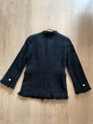 chaqueta abierta tipo tweed Zara talla S