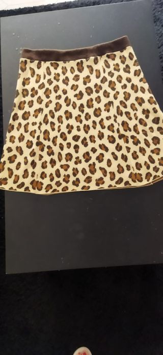 Falda Leopardo Benetton Lana Mujer