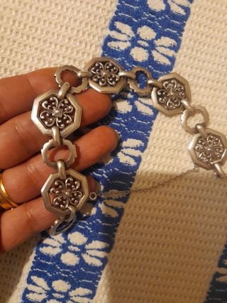 Pulsera Plata Antigua Diseño Octogonal
