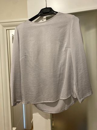 Vestido de fiesta rosa y gris
