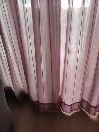 Cortina visillo y frontal decorativo floral