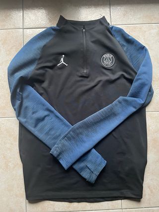 Maglione Jordan PSG Mezza Zip Nero Blu