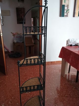 Rinconera Estantería Metálica Mimbre