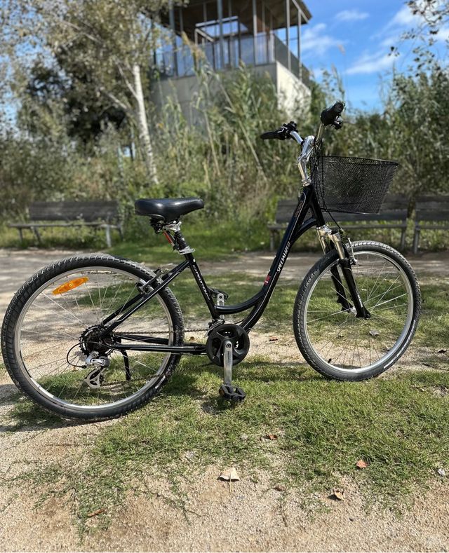 Bicicleta Specialized Negra con Cesta