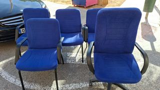 Conjunto 5 Sillas Oficina Azul