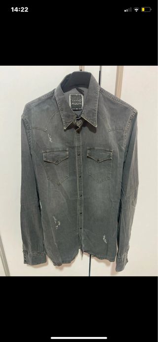 Camicia ALAIN effetto washed grigia