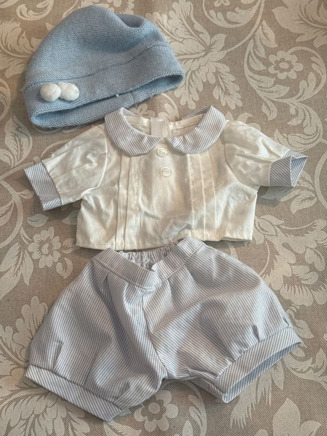Conjunto Ropita Reborn Bebé Azul y Blanco