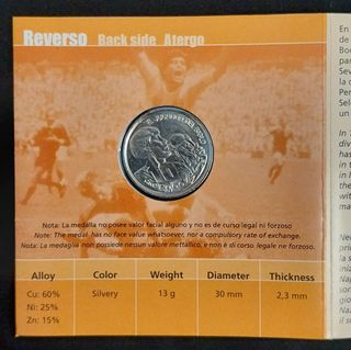 Moneda Medalla 40 Aniversario Maradona (B 198.516)