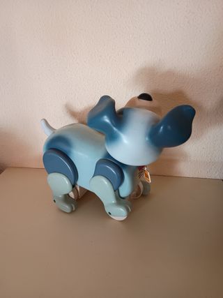 Juguete vintage perro Mid azul y gris  Midena 80'