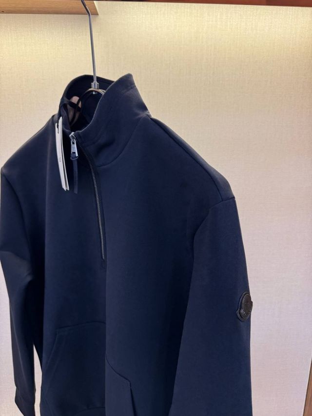 Sudadera de algodón con media cremallera moncler.
