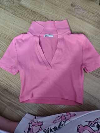 Camiseta Zara Rosa Talla XS
