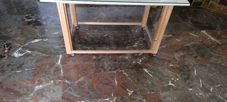 Mesa camilla madera con cristal 