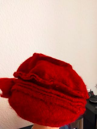 Gorrito/Boina de lana 100% rojo