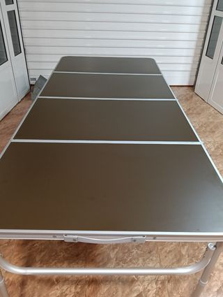 Mesa plegable camping metal y plástico