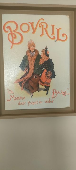 Cuadro placa metálica Bovril enmarcada