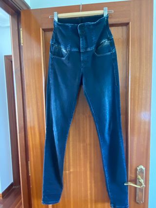 Pantalón vaquero Salsa oscuro tiro alto