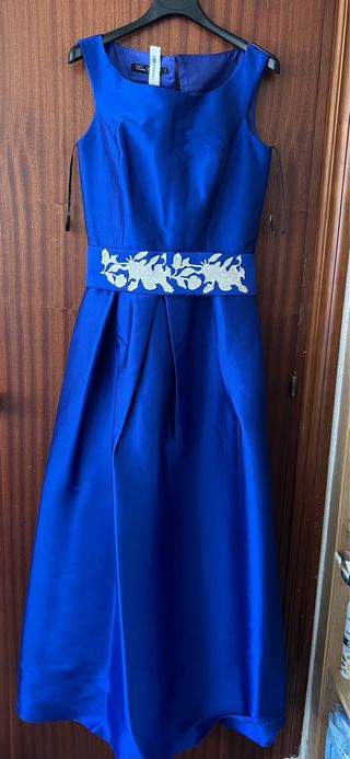 Vestido largo azul boda invitada