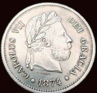 Moneda Antigua 5 pesetas carlista