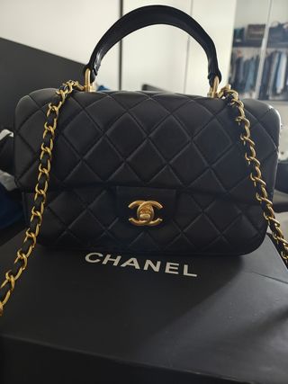 Borsa Chanel Pelle Nera Dettagli Oro