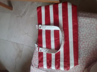 Bolso náutico rayas rojo y blanco