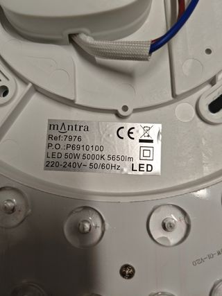 Aplique de techo redondo blanco