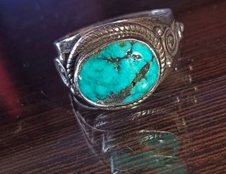 Anillo Plata Turquesa Tibetana.
