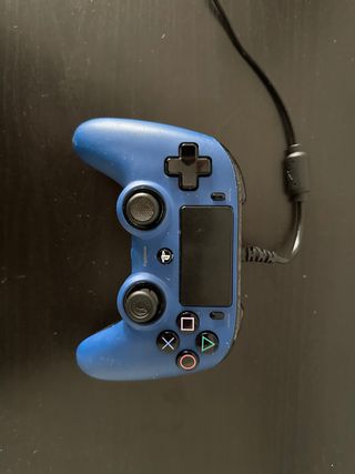Mando PS4 con cable azul