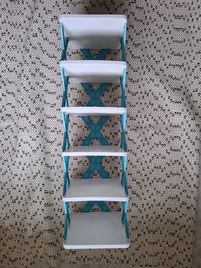 2 Estantería de plástico plegable 5 niveles