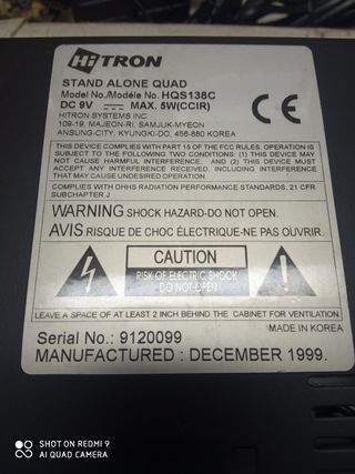 HTRON Cuadravisión Cámaras Vigilancia 4 Canales