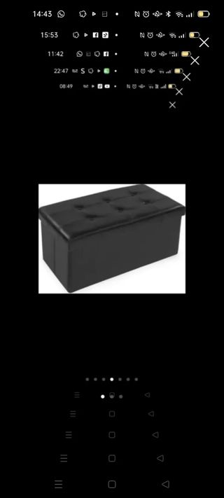 Pouf contenitore ecopelle nero