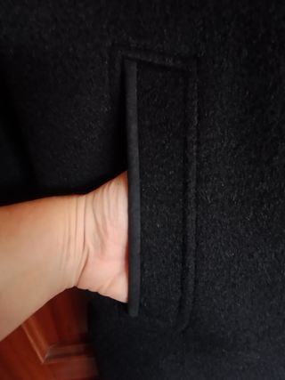 Abrigo de paño negro-Lana