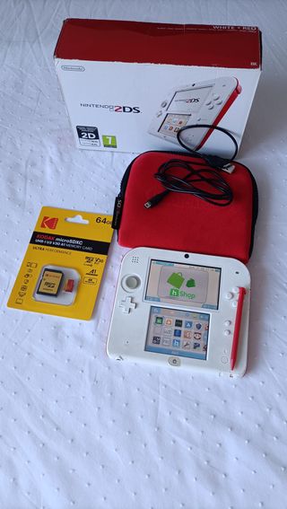 Nintendo 2DS 64gb JUEGOS con Caja + SD 64GB