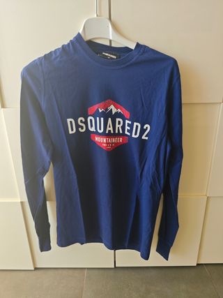Maglietta Dsquared2 uomo manica lunga blu