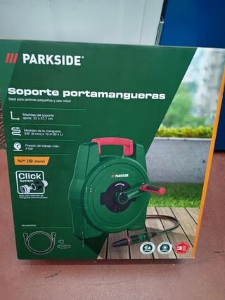 Portamangueras Parkside con manguera 10m