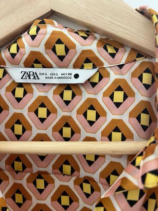 Camisa Zara manga corta estampado geométrico