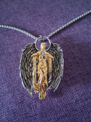 Cadena San Gabriel Ángel Dorado y Plateado