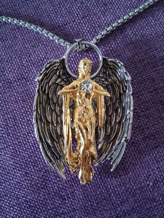 Cadena San Gabriel Ángel Dorado y Plateado