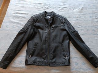 Chaqueta de piel Jack & Jones negra